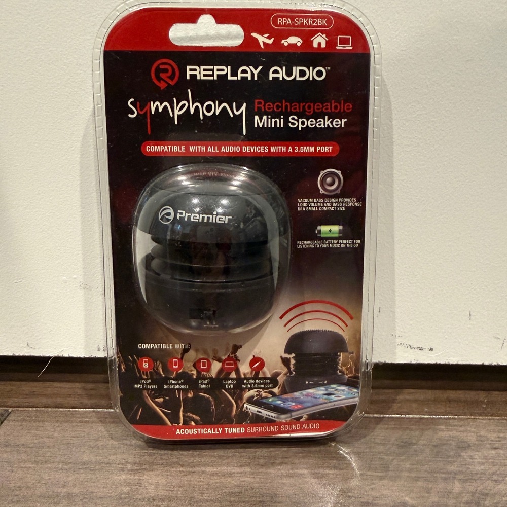 Replay Audio Symphony Rechargeable Mini Speaker Black RPA-SPKR2BK